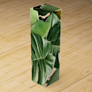 Floral/Hawaiian/Tropical leaf Wine Box