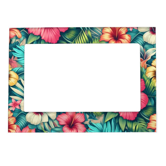 Floral Hawaiian/tropical Magnetic Frame (Front)