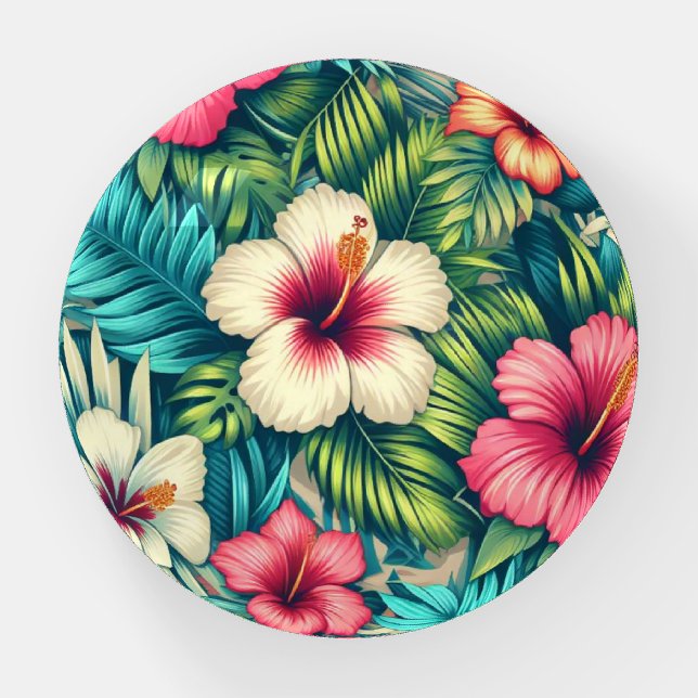 Floral Hawaiian/tropical Paperweight (Front)
