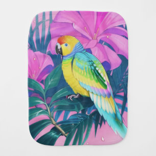 Floral/Hawaiian/Tropical/parrot Baby Burp Cloth