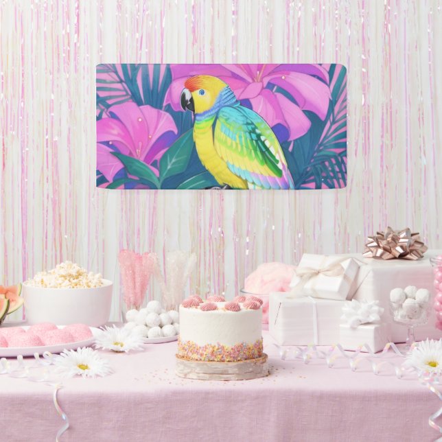 Floral/Hawaiian/Tropical/parrot  Banner (Party)