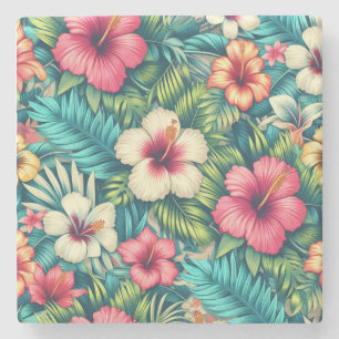 Floral Hawaiian/tropical Stone Coaster
