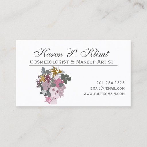 Customizable Spring Maid Flower Head Piece Carnival Fairy Business Card Templates
