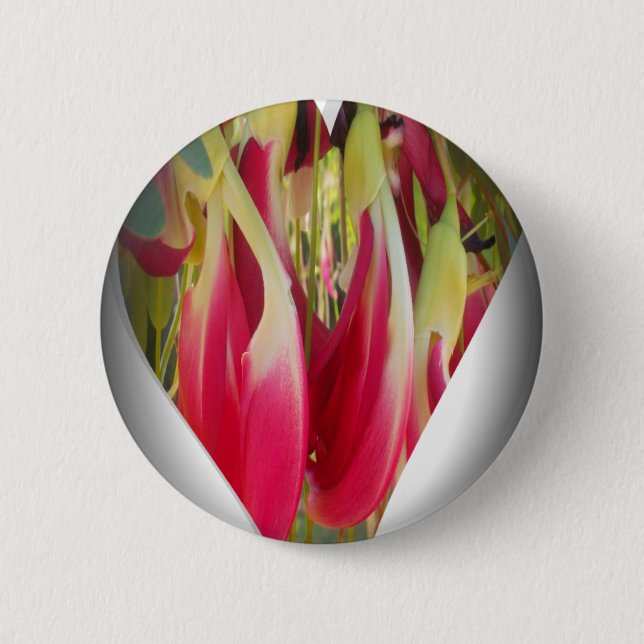 Floral Heart Art Print Button (Front)