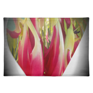 Floral Heart Art Print Cloth Placemat