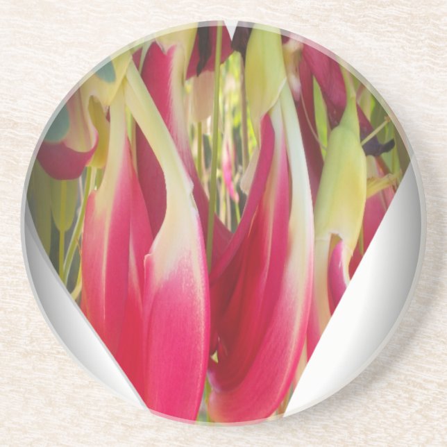 Floral Heart Art Print Drink Coaster (Front)