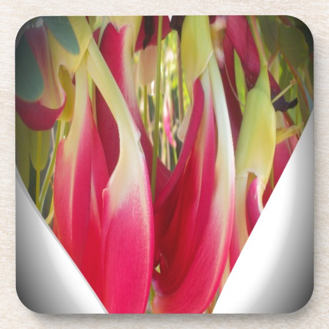 Floral Heart Art Print Drink Coaster (Front)