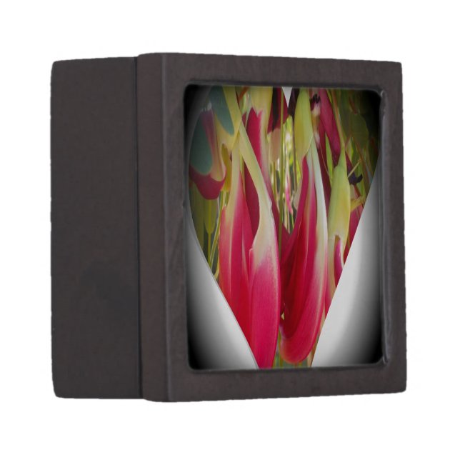 Floral Heart Art Print Jewelry Box (Front Right)