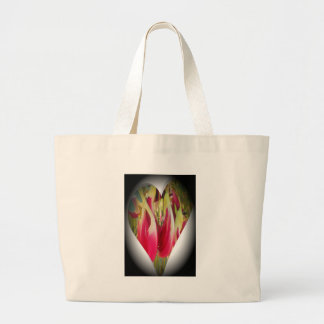 Floral Heart Art Print Large Tote Bag