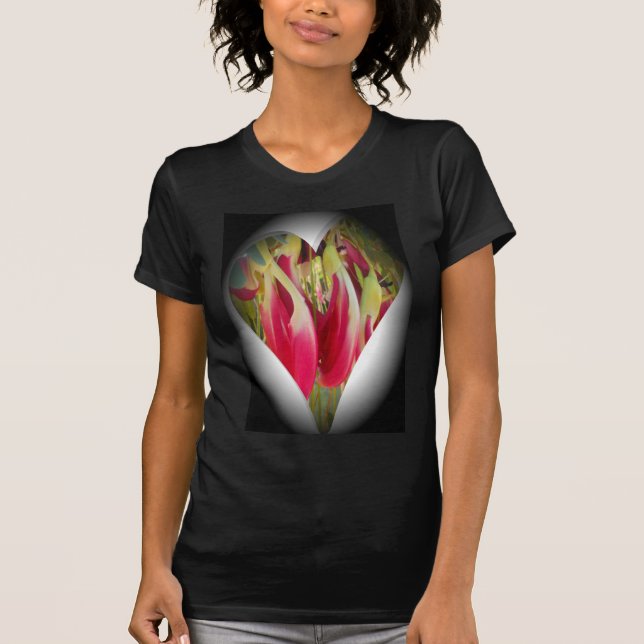 Floral Heart Art Print T-Shirt (Front)