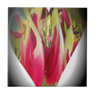 Floral Heart Art Print Tile