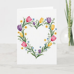 Floral Heart Blooms Card