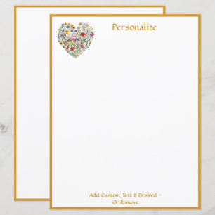 Floral Heart Bouquet Love Elegant Chic Personalize