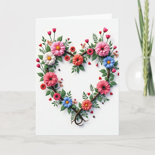 Floral Heart Celebration Card (Front)