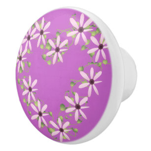 Floral Heart Ceramic Knob