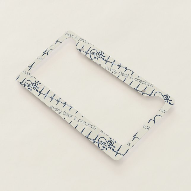 Floral Heart CHD License Plate License Plate Frame (3/4)