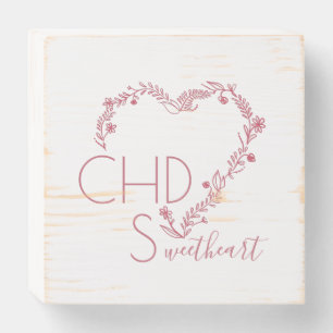 Floral Heart CHD Wood Sign