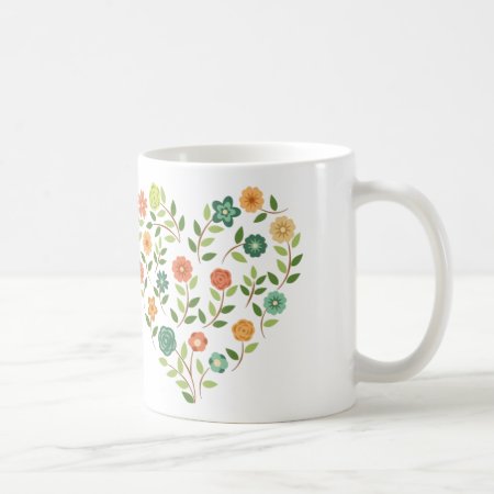 Floral Heart Coffee Mug