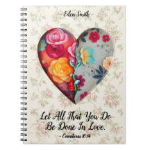 Floral Heart Custom Journal - All You Do In Love