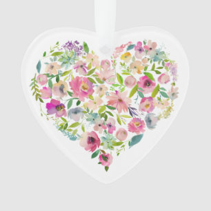 Floral Heart CUSTOM LOVE NOTE Timeless Keepsake Ornament