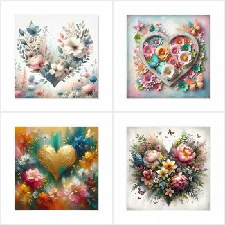 floral heart designs