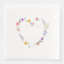 Floral Heart Dinner Napkins
