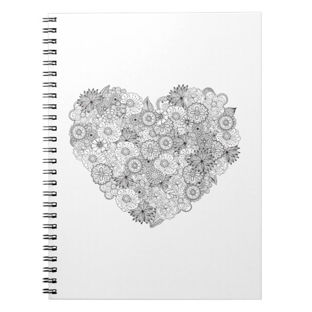 Floral Heart Doodle Notebook (Front)