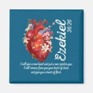 Floral Heart Ezekiel 36 26 Graphic Art Magnet