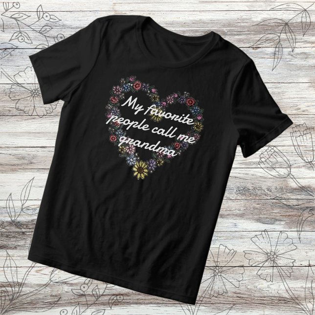 Floral Heart Favorite People Call Me Grandma Tri-Blend Shirt (Creator Uploaded)