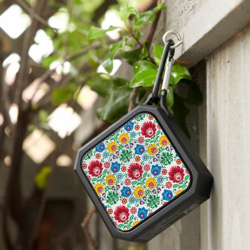 Floral Heart Folk Art Pattern Bluetooth Speaker