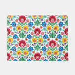 Floral Heart Folk Art Pattern Doormat