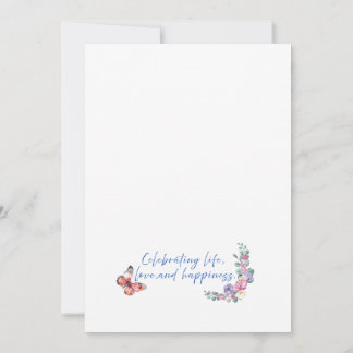 Floral Heart Happy Birthday Flat Card