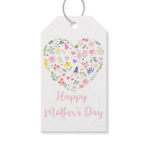 Floral Heart Happy Mother's Day Gift Tags