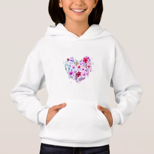 Floral heart hoodie