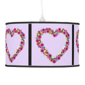 Floral Heart in Lavender Hanging Lamp (Left)