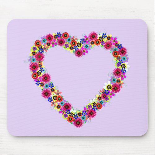 Floral Heart in Lavender Mouse Pad