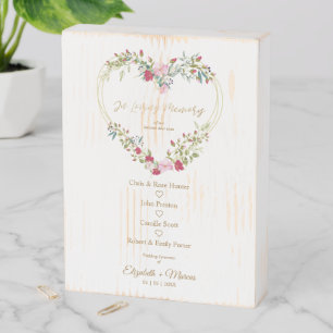 Floral Heart In Loving Memory Wedding Memorial Wooden Box Sign