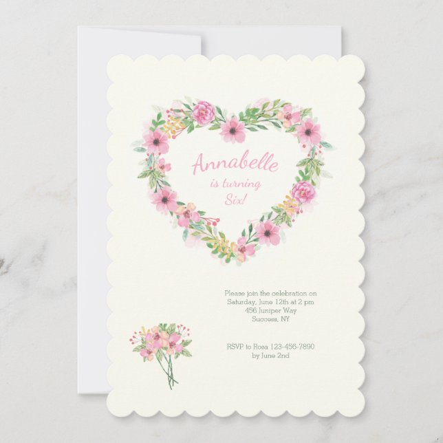 Floral Heart Invitation (Front)