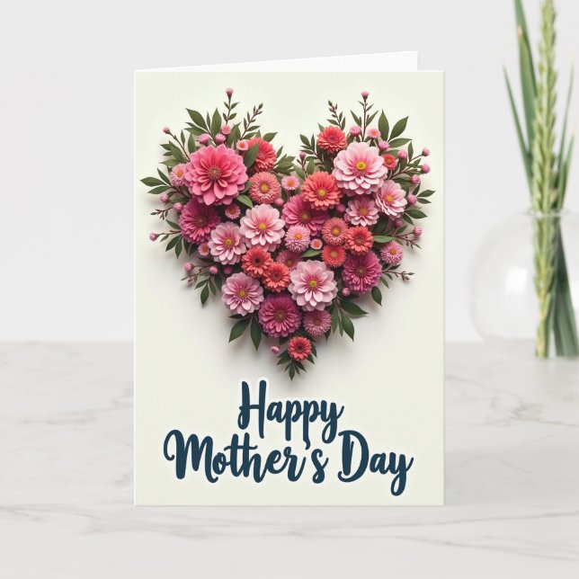 Floral Heart Ivory Pattern Card (Front)