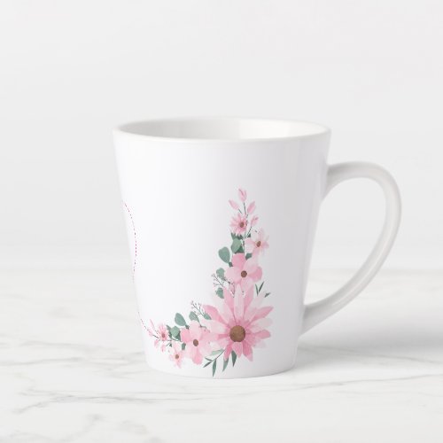 Floral heart Latte Mug