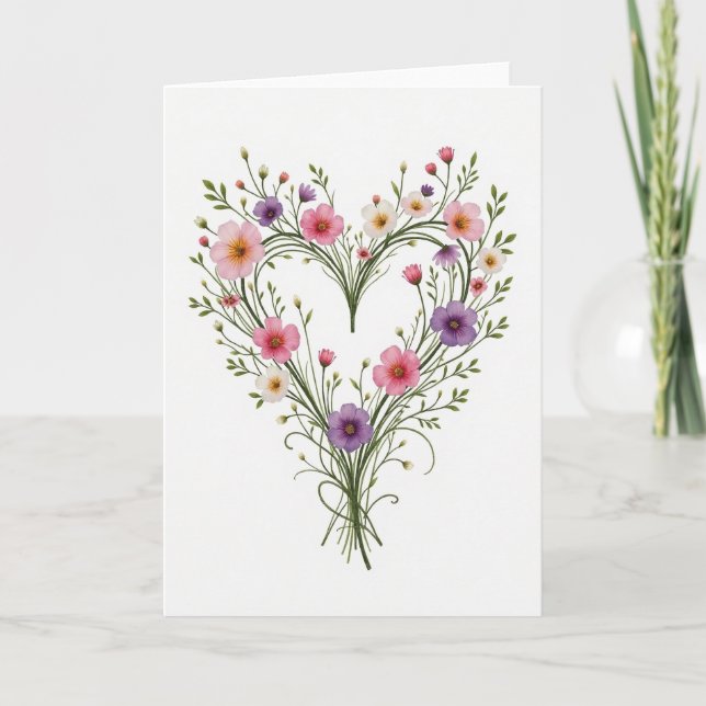 Floral Heart Love Card (Front)