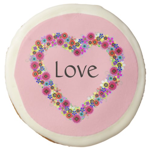 Floral Heart Love in Rose Pink Sugar Cookie