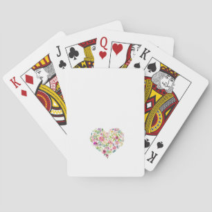 Floral Heart Love Pink Sweet Modern Fun Poker Cards