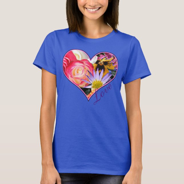 Floral Heart Love T-Shirt (Front)