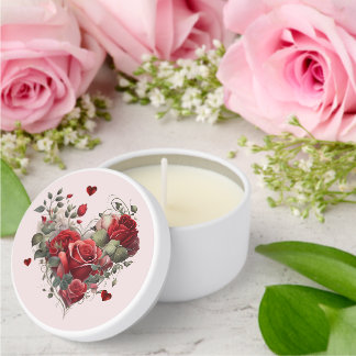 Floral Heart Mini Candle Favors