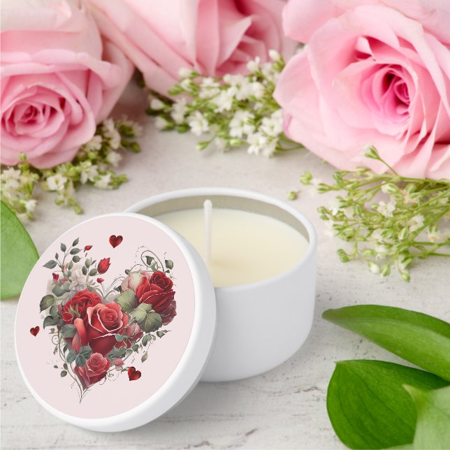 Floral Heart Mini Candle Favors (Insitu (Wedding))