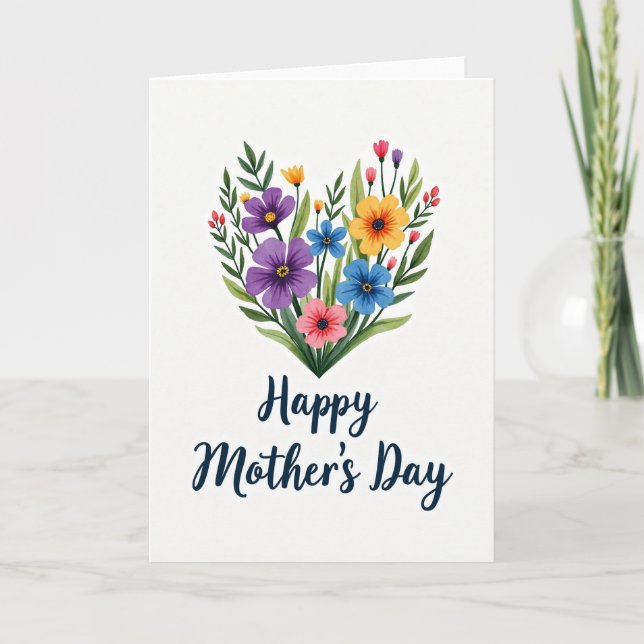 Floral Heart Mom Card (Front)