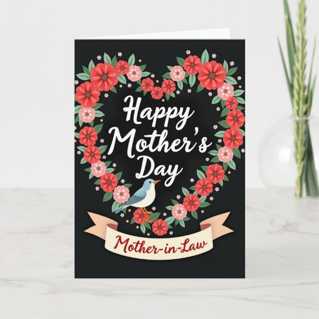 Floral Heart Mothers Card (Front)