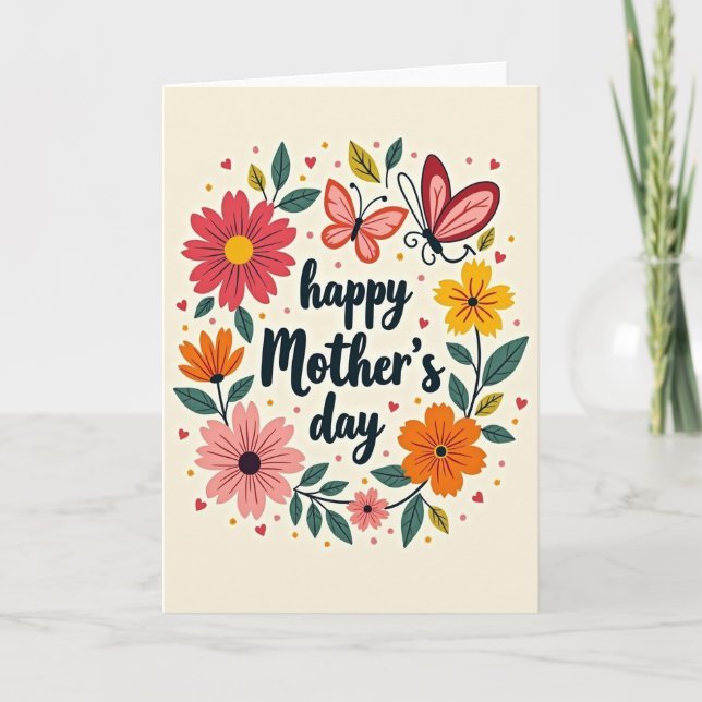 Floral Heart Mothers Day Card (Front)