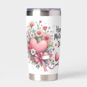Floral Heart mothers Day Insulated Tumbler